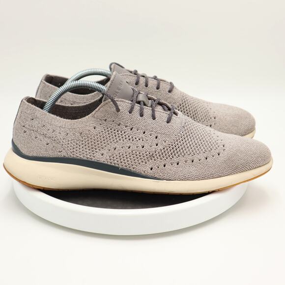 Cole Haan Grand Troy Men\'s Size 10 M US Gray Knit Wingtip Oxford Shoes C33769 main image 13